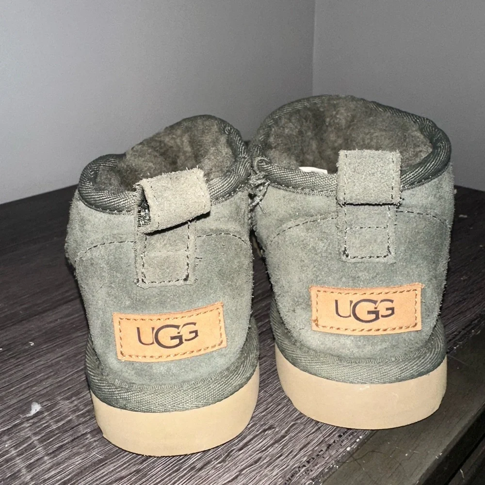 UGG Ultra Mini Olive Suede Boots - Picture 5 of 7